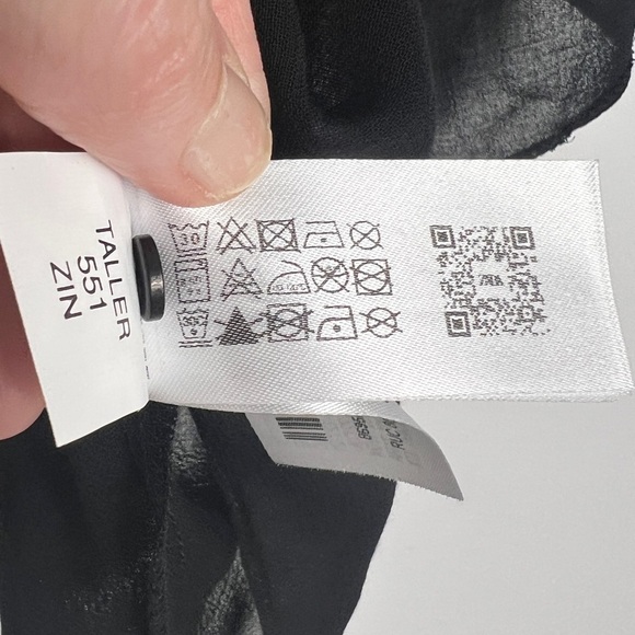 ZARA ZW Collection Black Flowing Cape Sleeve Lightweight Chic Blouse Top Sz L - Picture 11 of 11